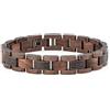 HOLZKERN Bracciale da uomo in acciaio inossidabile con inserti in legno | Gioielli moderni per braccia da uomo,