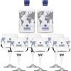 Gin Nordes 2 Bt cl 70 + 6 Calici Fardo X2