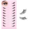 YPYMOD 10 Paia Mezze Ciglia Finte, Half Lashes Cat Eye | 3D Cancella Finte Naturali Fake Eyelashes Riutilizzabile