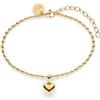 Tamaris Bracciale da donna in acciaio inox con piccolo cuore | Impermeabile, delicato sulla pelle, 21 cm, ciondolo rimovibile