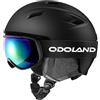 Odoland Kit casco da sci con occhiali da sci, casco da snowboard per uomini donne adolescenti bambini, casco da sci regolabile e occhiali da sci UV400