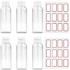FINEASY 6Pz Kit Viaggio Liquidi Trasparente 80ml,Contenitori da Viaggio per Liquidi con 40 etichette,Bottiglie da Viaggio Plastica,Flaconi per la Cosmetica Creme Lozioni,Adatto per viaggi,Campeggio