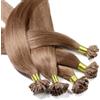 Hair2Heart 25 x 0.5g Extension Capelli Veri Cheratina - 50cm, Colore #14 Marrone Caramello, liscio