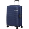 American Tourister Trolley Liftoff, Blu notte, L, Trolley rigido con ruote doppie a 360°