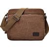 DORRISO Uomo Borsa a Tracolla Moda Borse Messenger Ventiquattrore Messenger Bag Briefcase Viaggio Causale Lavoro Scuola Tela Borsa a Tracoll Marrone