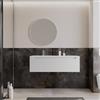 DEGHI Mobile bagno sospeso 120 cm bianco opaco con lavabo sx senza troppopieno - Deck