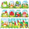CC HOME 8 zaini da palestra, con motivo animali della fattoria, riutilizzabili, per feste, vacanze, compleanni, accessori per feste