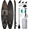 FEATH-R-LITE Inflatable Ultra-Light Stand Up Paddle Board for All Skill Levels Included with SUP, Adj Paddle, Pump, Backpack, Leash