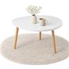 PlayPals Furniture PlayPals - Tavolino da salotto in stile scandinavo, 60 x 40 cm, ovale, organico, con gambe in legno, moderno, in legno MDF
