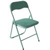 Marvin Sedia Pieghevole Imbottita in Velluto Velvet da Interno Ufficio Casa Resistenti Ferro Leggere Colorate Comode con Schienale Salvaspazio Portatile (Verde Acqua/Verde Acqua)