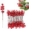 ZoneYan Bacche di Agrifoglio Rosse Finte, Natale Decorazioni Artificiale, Holly Berry Red Natalizie (50 Pezzi)