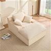 Litbird Divano Lounge 160 cm con Braccioli, Velluto a Coste (Beige) | Design Boneless, Nessun Montaggio, Seduta Lounge, Comfort Avvolgente, Salvaspazio, Mousse ad Alta Densità