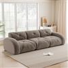 Rvjiahe Divano senza cornice, divano modulare a tre posti, comodo tessuto in ciniglia, adatto per soggiorno, design antiscivolo, non richiede montaggio (marrone)
