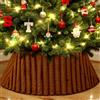 Lanpn Tappeto sotto Albero di Natale Copribase 75cm, Lusso Albero di Natale Copertura Base Piede Gonna per la Decorazioni per Interni per Feste Invernali in casa (Marrone)