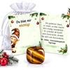 TUZELIYA Gnomo portafortuna, avventurina | Regalo di Babbo Natale per bambini con gnomo biglietto con messaggio in sacchetto di organza, calendario dell'Avvento