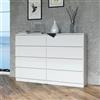 Home Collective Cassettiera, camera da letto, corridoio, armadio, credenza, credenza con 8 cassetti, larghezza 140 cm, altezza 97 | Bianco