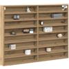 vidaXL Vetrina A parete Rovere artigianale 100 x 8,5 x 75 cm | Abbastanza posto per mostrare e sistemare le tue cose, Cambia l'altezza delle mensole come preferisci,