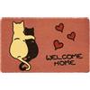 BIANCHERIAWEB Zerbino con Riccioli Vinilici Entrata Ingresso Casa Esterno Antiscivolo Curly in Varie Fantasie 40x60cm Gatti Abbracciati