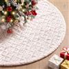 Lanpn Tappeto sotto Albero di Natale Copribase Albero 75cm, Copertura Base Tappetino Copri Base Piede Gonna per la Decorazioni per Interni per Feste Invernali in casa (Beige)