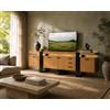 Xinyvee Mobile TV Alto con LED (2 Pacchi) per Televisori fino a 85 Pollici, Credenza Madia 180x40x80 cm, Tavolo Consolle Dietro Divano, Cassettiera Sala da Pranzo, Rovere e Nero