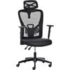 Vinsetto Sedia Ufficio Ergonomica 106-116cm Altezza Regolabile Nero | Poggiatesta Regolabile, Schienale Inclinabile, Sedia Scrivania Girevole, Schienale a Rete, Seduta Imbottita