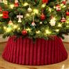 Lanpn Tappeto sotto Albero di Natale Copribase 60cm, Lusso Albero di Natale Copertura Base Piede Gonna per la Decorazioni per Interni per Feste Invernali in casa (Rosso)