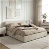 IDIMEX Letto matrimoniale Marini, 120 x 200 cm, beige, letto imbottito con rete a doghe, design moderno e stabile struttura in legno con piedini in plastica