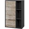 Vicco Libreria da parete Berno, Rovere nero/sabbia, 50.1 x 78.4 cm | con 2 scomparti chiusi, adatto al montaggio a parete per spazio di archiviazione aggiuntivo