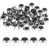 M METERXITY 80 Pezzi Chiodi con Cristalli 6x8 mm Ribattini Tondi in Rame Perline con Artiglio Punk per Abbigliamento/Scarpe/Borse/Fai da Te Lavorazione Pelle/Tessuti Argento, Nero
