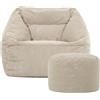 Icon Beanbags Poltrona e poggiapiedi "Icon" di Natalia Sitzsack, imbottiti, color beige