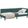 vidaXL Struttura letto ad angolo con testiera verde scuro 80 cm x 200 cm in velluto