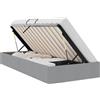 vidaXL Struttura letto con contenitore, grigio chiaro, 100 x 200 cm, rivestita in tessuto