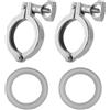 Merkloos Tri-Clamp in acciaio inossidabile 304 di alta qualità - Braccio da 1,5 pollici - Guarnizione in silicone - Doppio perno - Connessione igienica - Dimensioni compatte: 8 x 6,5 x 1,2 cm - Morsetto