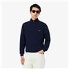 Lacoste Pullover in cotone a collo alto con zip Blu Navy da Uomo