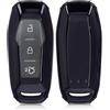 kwmobile Cover Chiavi Auto Compatibile con Ford MyKey a 3 tasti (Key Free) - Custodia Chiave Auto Copri Telecomando - Portachiave Silicone nero brillante