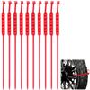 JAMSSOW 10 Catene da Neve per Pneumatici da Moto, Fascette Riutilizzabili e Regolabili per Neve (Rosso)