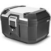 Generico TR46 TOP CASE VALIGIA BAULETTO COVER ALLUMINIO MOTO SCOOTER 46 LT + SCHIENALINO compatibile con SHAD supporti e piastre