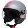 AER MOTO SPARE PARTS Momo Casco Jet FGTR Classic Fluo Matt Grey Fucsia Grigio Fuxia Ece 2206 (S: 55-56)