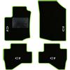 QUEMAR Tappetini Auto per Citroen C1 2005-2013, Bordo V.Acido, 4 Ricami | Kit Tappeti Moquette e Gomma su Misura / Set 2 Anteriori + 2 Posteriori / Ricami e Colori Personalizzati / Antiscivolo