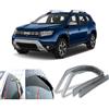 mido Set di 4 deflettori d'aria realizzati per Dacia Renault DUSTER II 2017 2018 2019 2020 2021 2022 parapioggia per porta laterale, parapioggia, vetro acrilico PMMA
