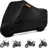 OFFCUP Esterno Interno Telo Coprimoto Impermeabile Copri | 210D Poliestere Copertura Universale per Scooter Motorino Ciclomotori Motocicletta Stradale Motocross (Nero -245x105x125cm）