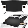 Bigqin Copertura Parabrezza Auto Oxford 150x110cm 6 Magneti Arancio | 6 Magneti 4 Cinghie Alette Laterali | Universale SUV CRV | Protezione 4 Stagioni | Striscia Riflettente Arancio