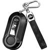 FT FUNTOR Custodia per chiavi Fiat, 3 tasti visivi in TPU per Fiat Guscio Chiave Adatto per FIAT 500 500L Brava Bravo Doblo Ducato Fiorino Punto Panda Qubo Scudo Stilo Lancia B Nero