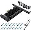 YBBOTT PCI Express a 16 porte Scheda 1X, controller SATA 3.0 da 6 Gbps, scheda di espansione PCIe, non raid, supporta HDD, con staffa a basso profilo e 16 cavi, chip JMB575 ASM1064