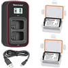 Newmowa NP-FW50 Batteria (2pcs) e Caricatore Doppio LCD per Sony NP-FW50 | Compatibile con Sony ZV-E10, alpha 3000, a3000, a5000, a5100, a6000, a6100, a6300, a6400, a6500, a7, a7R, a7S, a7S II