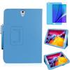 MEIYOUQI Custodia per Samsung Galaxy Tab S3 9.7 Inch 2017 (SM-T820 T825 T827),Sottile Pelle Multi-angli Stand Protezione totale Tablet Cover Caso Con Penna Stilo, Pellicola Per Schermo (Sky Blue)