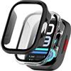 NEWZEROL 2 Pezzi Cover Compatibili per Xiaomi Redmi Watch 6 Lite | [AntiGraffio] Vetro Temperato Integrato Custodia per PC, HD Antigraffio Protezione Totale Custodia - Nero/Trasparente