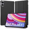 Hianjoo Custodia Compatibile per Xiaomi Redmi Pad Pro/Poco Pad 12.1'', Ultra Sottile Smart Cover in Pelle Compatibile con Xiaomi Redmi Pad Pro/Poco Pad 12.1 Pollici - Nero