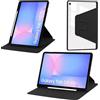 MEMELOKA Custodia per Samsung Galaxy Tab S10 FE Plus 13.1 Pollici, Leggera Custodia in PU + Retro in Acrilico Trasparente con Auto Svegliati/Sonno[Slot per penna][Supporto Girevole], Nero