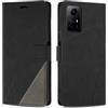 SONWO Cover per Redmi Note 12s 4G, Flip Caso in PU Pelle Case Cover Custodia con Slot per Schede e Supporto Stand per Redmi Note 12s 4G, Nero